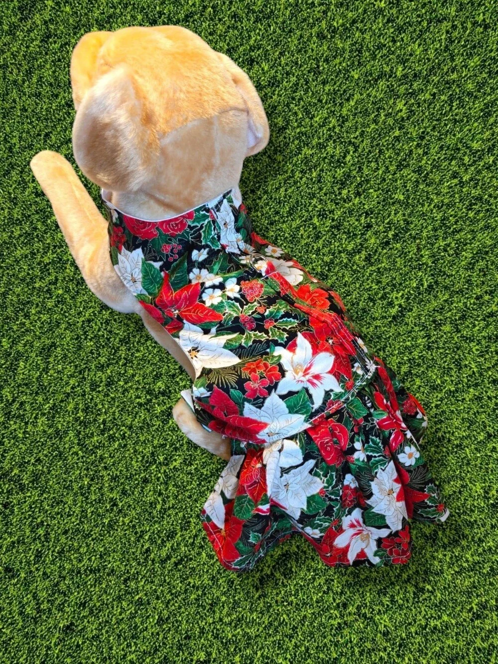 COZYPETZ Christmas Poinsettia Floral Dog Dress